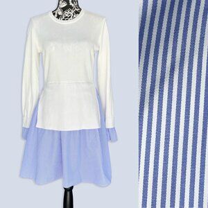 English Factory White and Blue Mini Dress